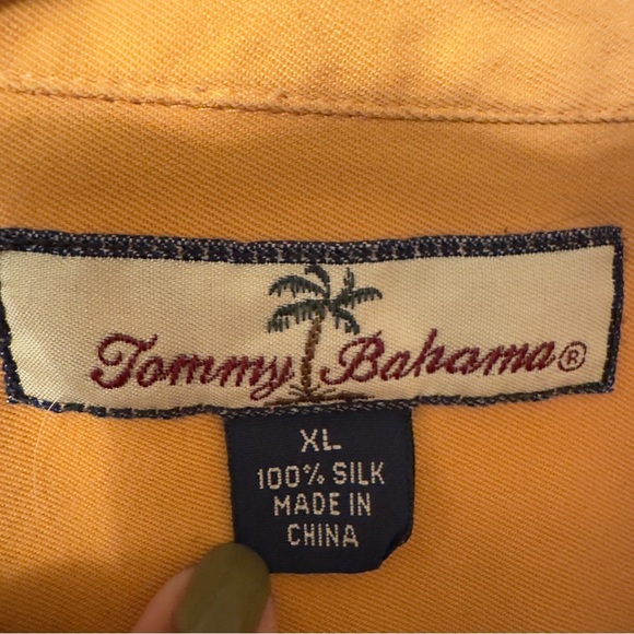 Tommy Bahama 100% Silk Shortsleeve Buttonup Shirt Orange Men Size XL - Picture 6 of 9